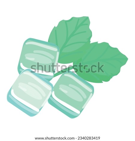 Mint gum pads icon cartoon vector. Chewy pack. Machine ball