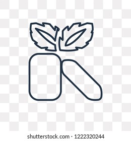 Mint gum vector outline icon isolated on transparent background, high quality linear Mint gum transparency concept can be used web and mobile
