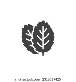 Mint herb vector icon. filled flat sign for mobile concept and web design. Mint leaf glyph icon. Symbol, logo illustration. Vector graphics