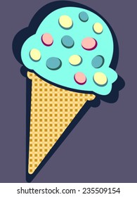 mint ice cream cone