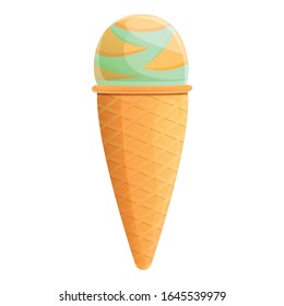 Mint ice cream icon. Cartoon of mint ice cream vector icon for web design isolated on white background