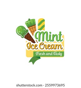 Mint Ice Cream Logo Vector Art, Icons, and Graphics.