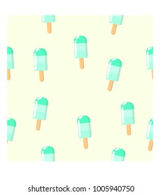 Mint ice cream popsicles seamless pattern.