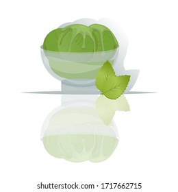 Mint ice cream. Vector illustration