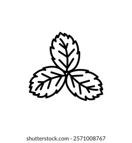 Mint icon flat line symbol set.