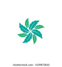 Mint. Icon Fresh mint leaves logo vector illustration
