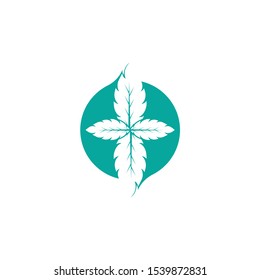 Mint. Icon Fresh mint leaves logo vector illustration
