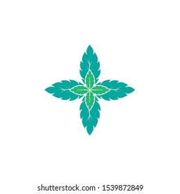 Mint. Icon Fresh mint leaves logo vector illustration

