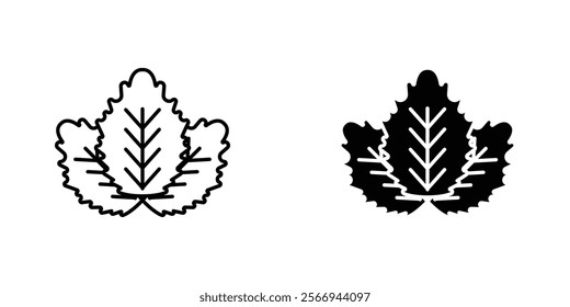 Mint icons. black and white vector set.