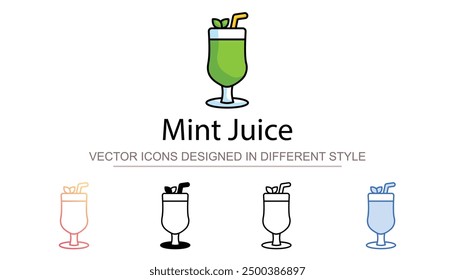 Mint Juice icon design with white background stock illustration