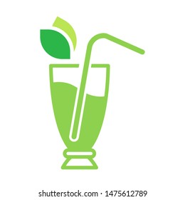 Mint juice logo template vector flat illustration icon design