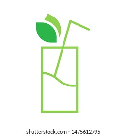 Mint juice logo template vector flat illustration icon design