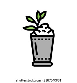 mint julep cocktail glass drink color icon vector. mint julep cocktail glass drink sign. isolated symbol illustration