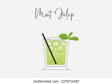 Mint Julep cocktail minimal design