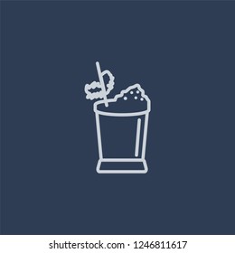 Mint Julep icon. Mint Julep linear design concept from Drinks collection. Simple element vector illustration on dark blue background.