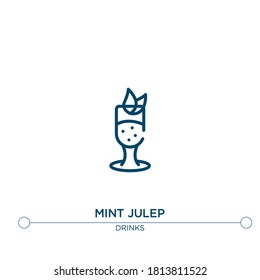 mint julep outline vector icon. simple element illustration. mint julep outline icon from editable drinks concept. can be used for web and mobile
