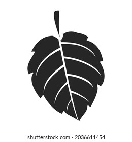 Mint leaf black vector icon.Black vector illustration fresh peppermint. Isolated illustration of mint leaf icon on white background.
