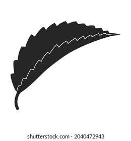 Mint leaf black vector icon.Black vector illustration fresh peppermint. Isolated illustration of mint leaf icon on white background.