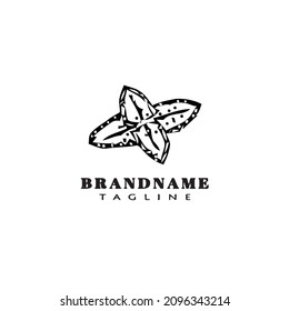 diseño del icono del logotipo de la caricatura de la hoja de menta ilustración vectorial moderna