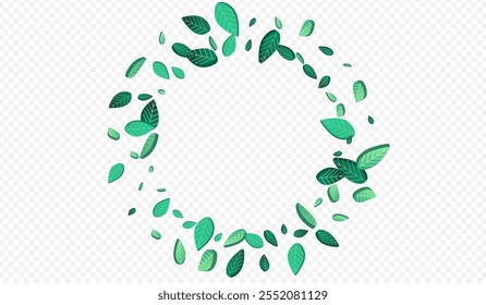 Mint Leaf Fly Vetor Transparente Plano de Fundo Padrão. Projeto de folhagem orgânica. Fundo De Desfoque Verde-Lima. Folhas Planta Abstrata.