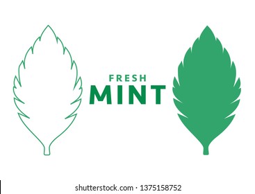 Mint leaf green plants,Mint logo  isolated on white background.Vector illustration