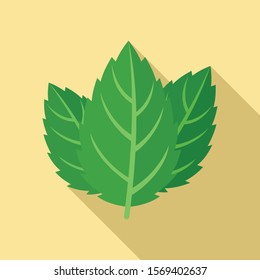 Mint leaf icon. Flat illustration of mint leaf vector icon for web design