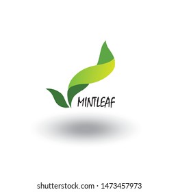 Mint leaf icon for a logo or food and candy design