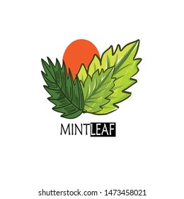 Mint leaf icon for a logo or food and candy design