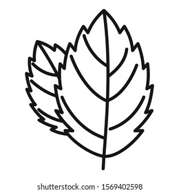 Mint leaf icon. Outline mint leaf vector icon for web design isolated on white background