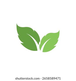 Diseño de ilustración de icono de logotipo de hoja de menta