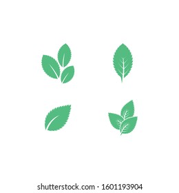 Mint leaf logo illustration vector