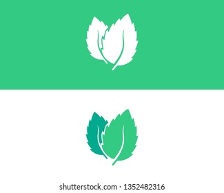 Mint leaf logo and symbol vector