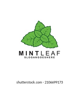 Mint Leaf Logo Template Design Vector, Emblem, Design Concept, Creative Symbol, Icon