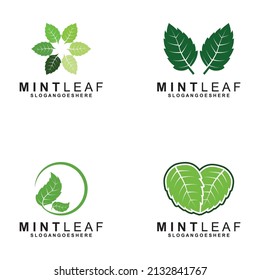 Mint Leaf Logo Template Design Vector, Emblem, Design Concept, Creative Symbol, Icon