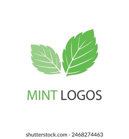 Mint leaf logo vector element template and symbol