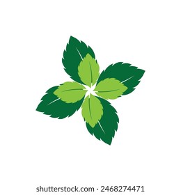 Mint leaf logo vector element template and symbol