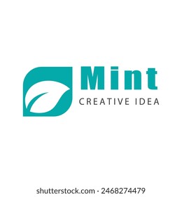 Mint leaf logo vector element template and symbol