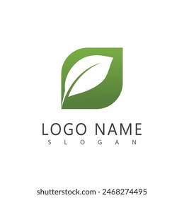Mint leaf logo vector element template and symbol