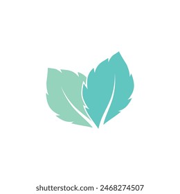 Mint leaf logo vector element template and symbol