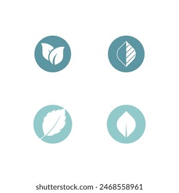 Mint leaf logo vector element template and symbol