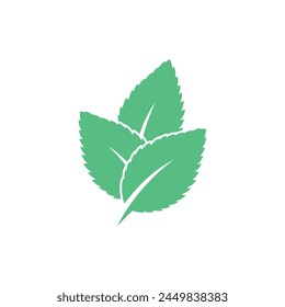 Mint leaf logo vector template symbol design