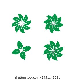 Mint leaf logo vector template symbol design