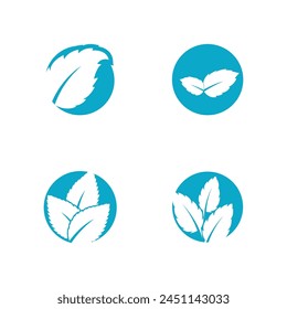 Mint Blatt Logo Vektorgrafik Vorlage Symbol Design