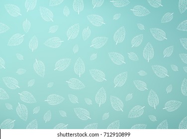 Mint leaf pattern, Green mint gradient mesh Background, copy space, Vector illustration