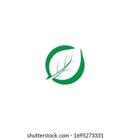Mint leaves flat vector color icon template