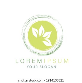 Hojas de punto, plantilla de icono de color de vector plano