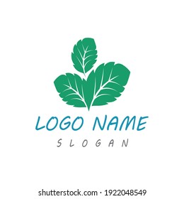 Mint deja un diseño de ilustración de icono de color de vector plano