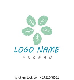 Mint deja un diseño de ilustración de icono de color de vector plano