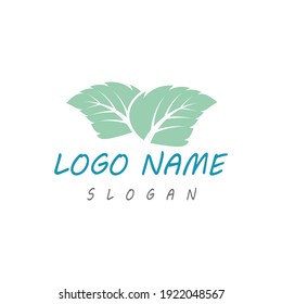 Mint deja un diseño de ilustración de icono de color de vector plano