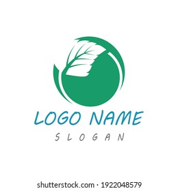 Mint leaves flat vector color icon template illustration design